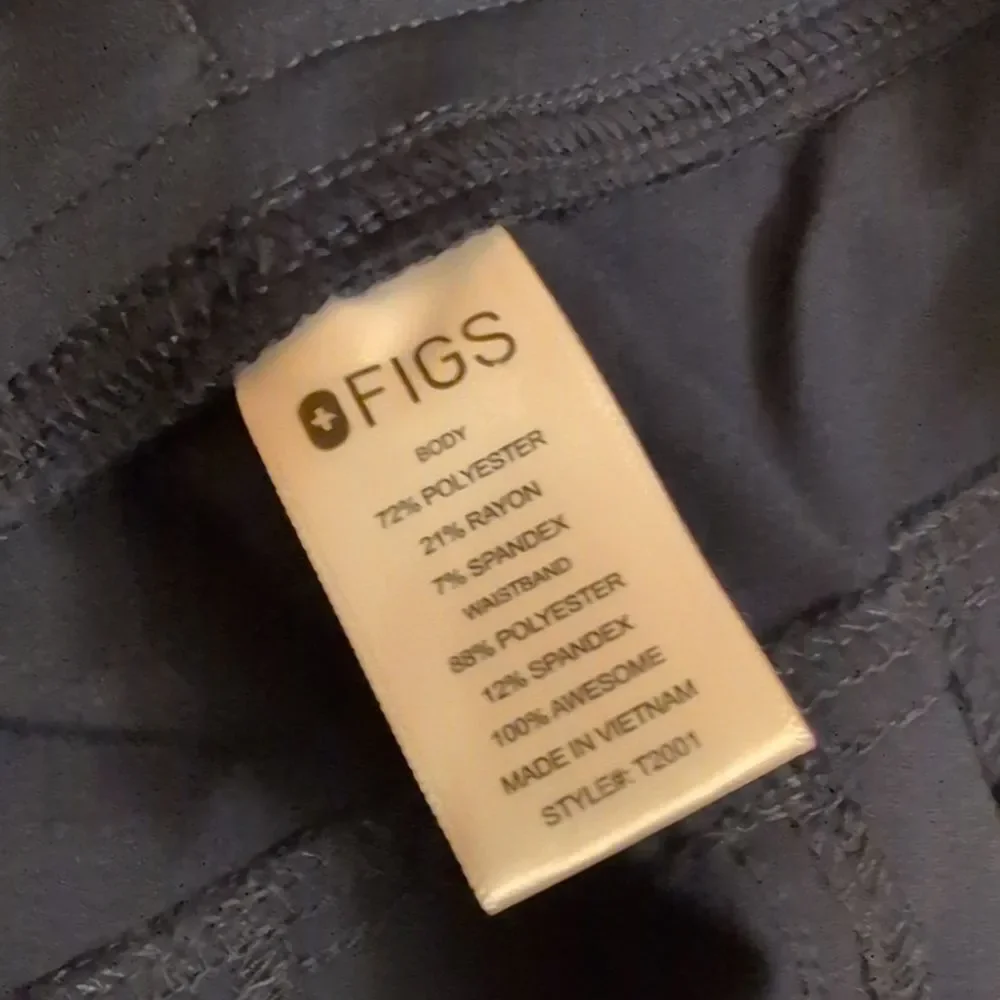 Figs Scrubs pants Axim Cargo Navy Blue Tie Elastic Waist Size L